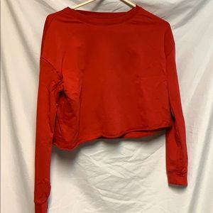 red long sleeve crop top
